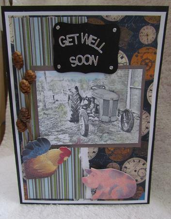 Tractor in Yard Stamp by Linda Walker