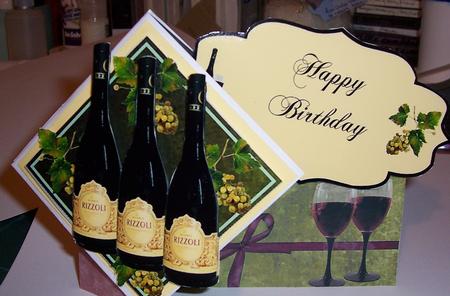 Large Twist Turn Card - Wine and Grapes by Linda Walker