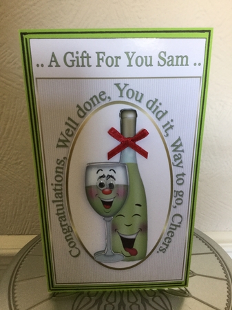 Congratulations, well done, wine by Linda West