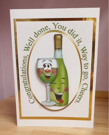 Congratulations, well done, wine by Linda Willcocks