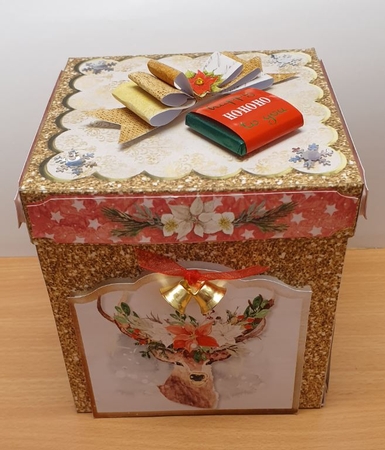 A Christmas Stag Exploding Box Surprise Kit. by Linda Willcocks