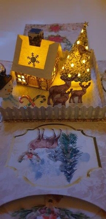 A Christmas Stag Exploding Box Surprise Kit. by Linda Willcocks