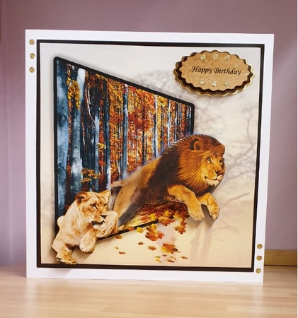 leaping lion by Linda Willcocks