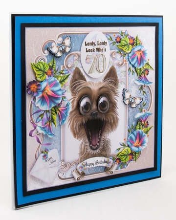 Lordy Lordy Look Whos 70 Card Front With Decoupage by Lisa Bird