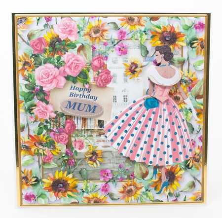 Pink ladies birthday card front by Lisa Bird