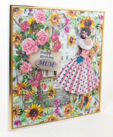 Pink ladies birthday card front by Lisa Bird