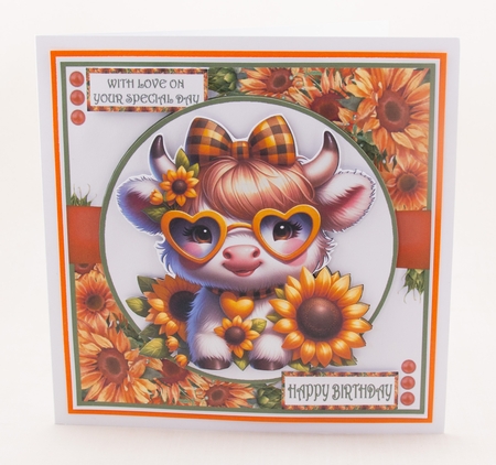HIGHLAND COW - SUNFLOWERS by Lisa Bird