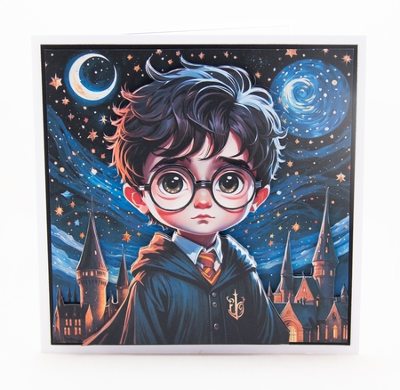 Out At Night Wizard 7x7 Card Kit. Matching Box, Gift Bauble,Tag by Lisa Bird