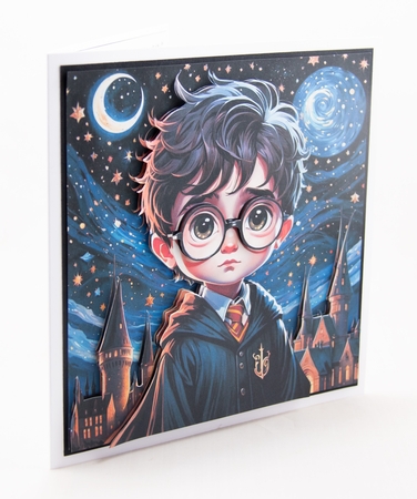 Out At Night Wizard 7x7 Card Kit. Matching Box, Gift Bauble,Tag by Lisa Bird