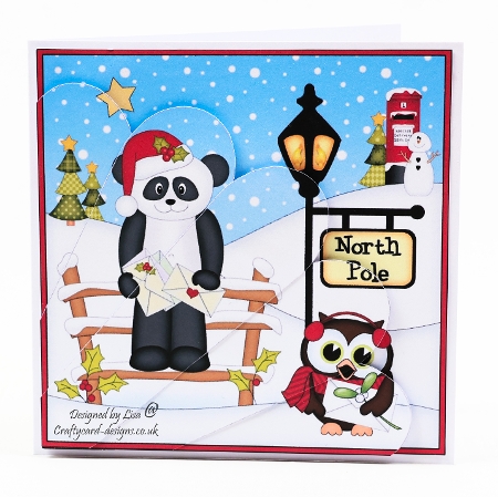 Christmas Panda is at the North Pole Fan Pyramage Topper Featured Gallery Photo