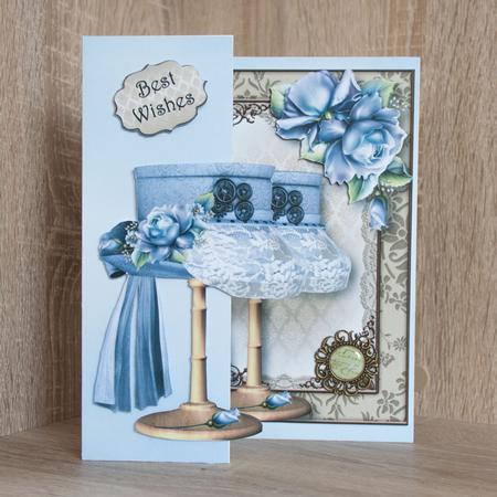 Steampunk Top Hat with Lace & Blue Roses by Lisa Bird
