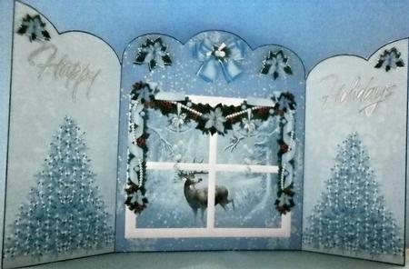 A Christmas View Scalloped Gatefold Card by Lisa Griffiths