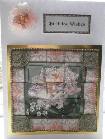 Pink Rose2 Lace 5inch 3D Paper Weaving Sheet by Lisa Griffiths