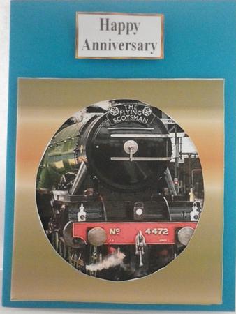4472 the Flying Scotsman Oval Single Window Card by Lisa Griffiths