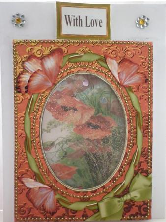 Poppies and Butterflies 7x5in Picture and Shaker Frame by Lisa Griffiths