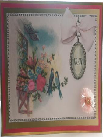 A4 Vintage Birds Mother Day Card by Lisa Griffiths
