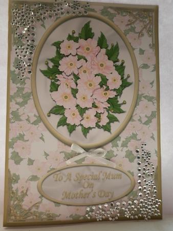 To Special Mum on Mother's Day Quick Card Pink/gold by Lisa Griffiths
