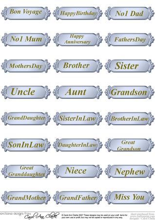 Metallic Blank Greetings Text Plates by Lisa Griffiths
