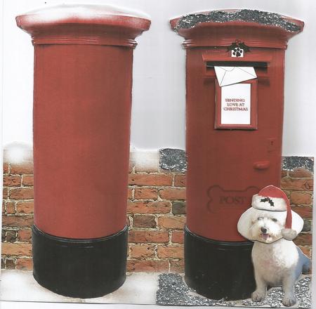 Bichon Frise Christmas Post Box by Lisa Griffiths