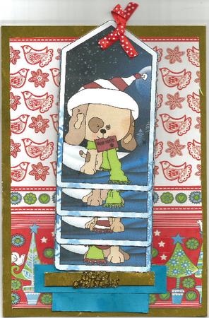 4 Christmas Puppy Tag Toppers 1 by Lisa Griffiths