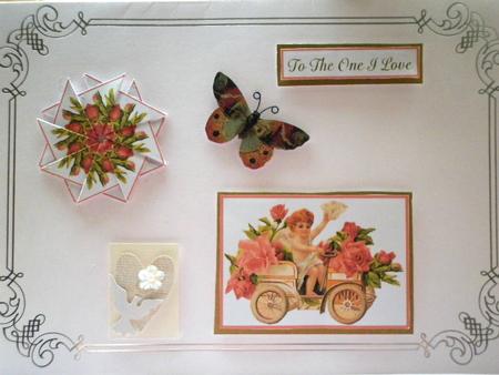 Cupid in Car Topper and Teabag Tiles by Lisa Griffiths