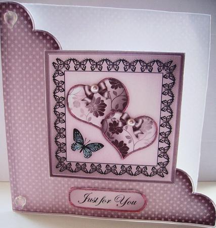 Elegant Romance Cut and Fold Corner Card by Lisa Griffiths