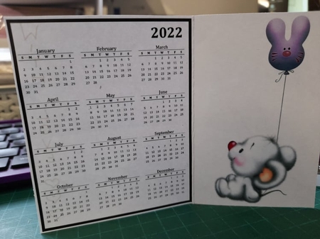 2022 Calendar Cute Mouse with cat Balloon by Lisa Howett