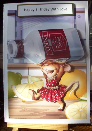 Mrs Vodka Mouse A4 by Lisa Howett