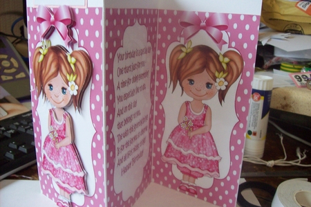 pretty girl in polkadot frame with pink bow and insert  by Lisa Howett