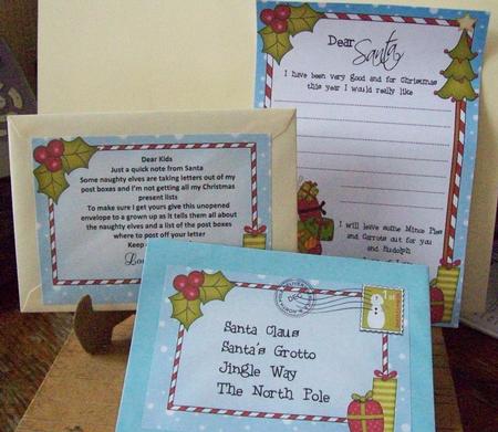 Xmas Rudolph Child's Santa Letter to and from Santa by Lisa Howett