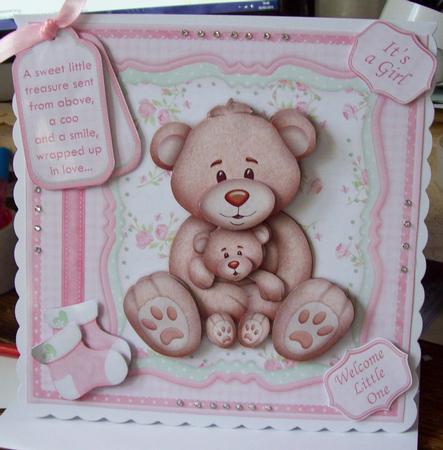New Baby Girl Mummy N Me 8x8 Mini Kit & Decoupage by Lisa Howett