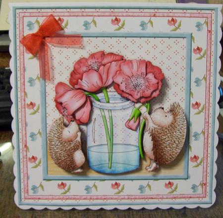 Blooming Lovely Hedgehogs Poppies Birthday Get Well Mini Kit by Lisa Howett