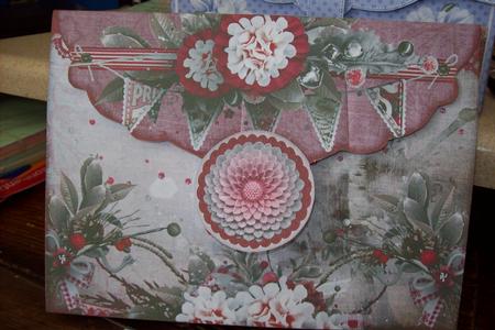 Big Pinchbox (bag) Red White Flowers 106 by Lisa Howett