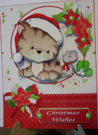 Christmas Kitty Kisses Red by Lisa Howett