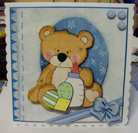 Teddy Bear Baby Boy 8x8 by Lisa Howett