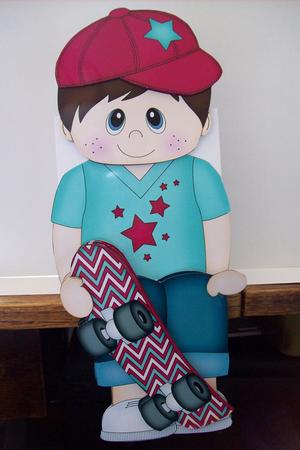 3D on the Shelf Card Kit - Little Skateboard Boy Callum by Lisa Howett