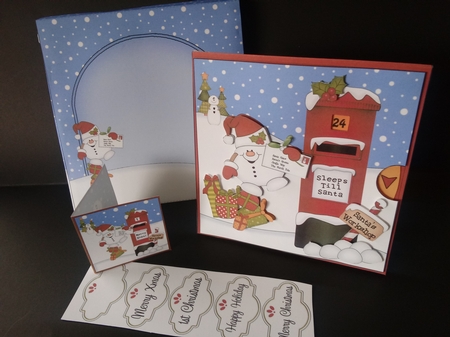 3D Animated Sleeps Till Santa Christmas Postbox Countdown Card Kit - Snowball Sam has a Letter for Santa by Lisa Lee