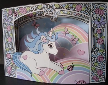 3D Triangle Shadow Box Scene it Card Kit - Cute Little Unicorn Blueberry by Lisa Lee