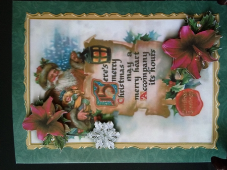 Quick Card Santa - Red Amarylis by Lisa Lee
