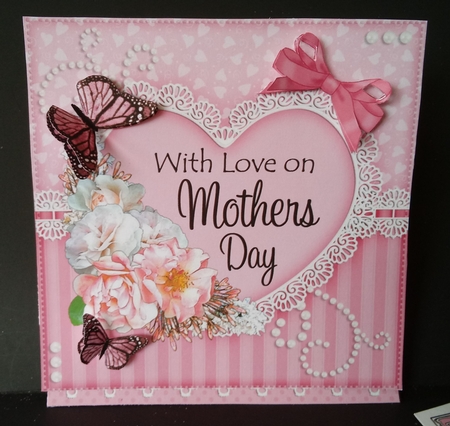 3D Easel Card Mini Kit - A Touch of Elegance Mothers Day - Flowers, Heart Lace, Butterflies & Pearls by Lisa Lee