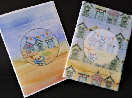 A5 Summer Seaside Card Insert Blank, Blue/Yellow by Lisa Lee
