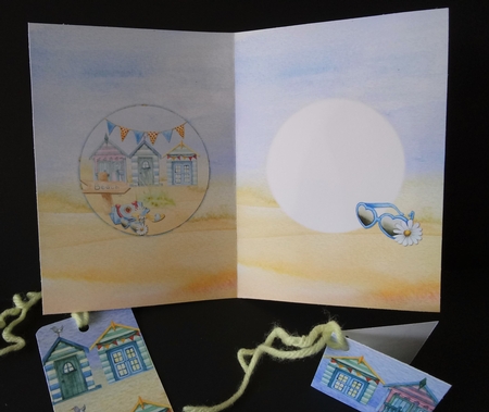 A5 Summer Seaside Card Insert Blank, Blue/Yellow by Lisa Lee