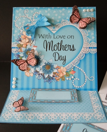 3D Easel Card Mini Kit - A Touch of Elegance Mothers Day - Flowers, Heart Lace, Butterflies & Pearls by Lisa Lee