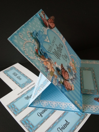 3D Easel Card Mini Kit - A Touch of Elegance Mothers Day - Flowers, Heart Lace, Butterflies & Pearls by Lisa Lee
