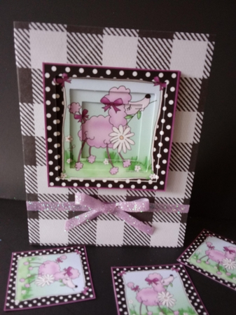Cute Little Poodle has a Daisy - Tunnel Topper by Lisa Lee