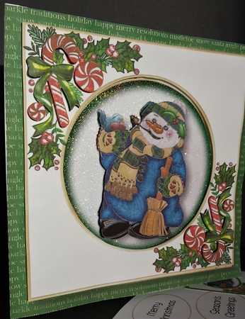 Enameled Christmas - Snowman 8x8 by Lisa Lee