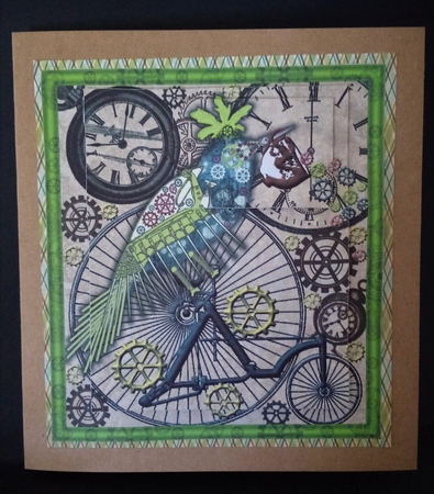Steampunk Bird on Bike by Lisa Lee