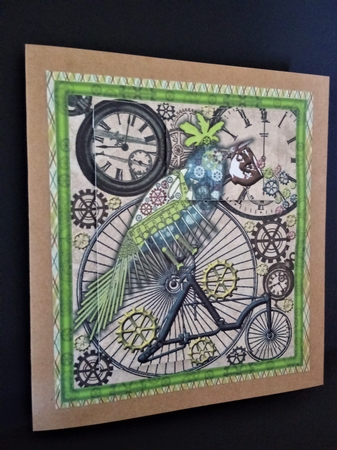 Steampunk Bird on Bike by Lisa Lee