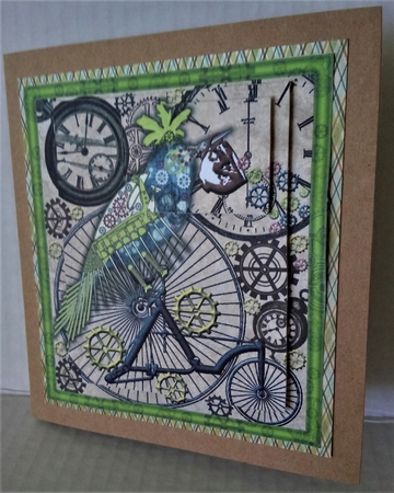 Steampunk Bird on Bike by Lisa Lee