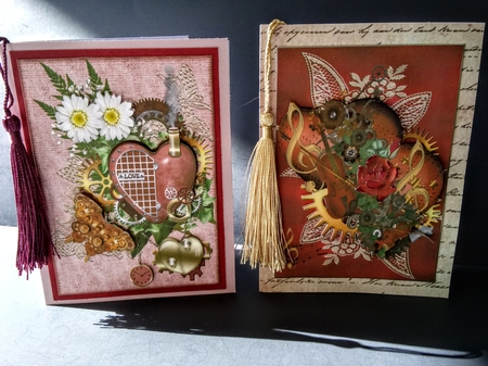 Selection of Four Steampunk Valentine Toppers by Lisa Lee
